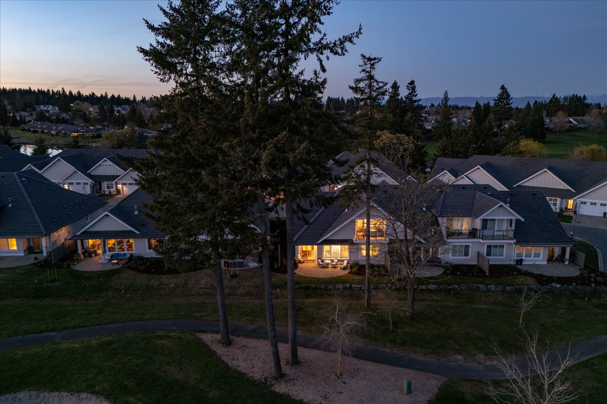 Twilight real estate media in Crown Isle, BC